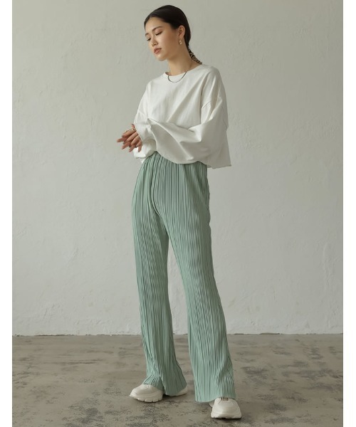 Re:EDIT(リエディ)の「USAコットンショート丈ロンT(Tシャツ/カットソー・レディース・スミクロ/ベージュ/ブルー/ホワイト/グレイッシュベージュ/グレー/ブラウン・MEDIUM/LARGE)」の17枚目の写真