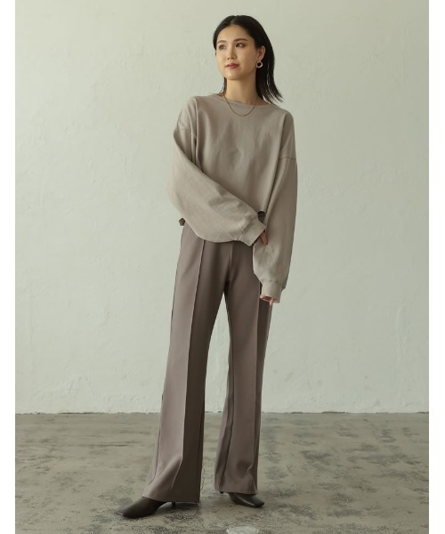 Re:EDIT(リエディ)の「USAコットンショート丈ロンT(Tシャツ/カットソー・レディース・スミクロ/ベージュ/ブルー/ホワイト/グレイッシュベージュ/グレー/ブラウン・MEDIUM/LARGE)」の13枚目の写真