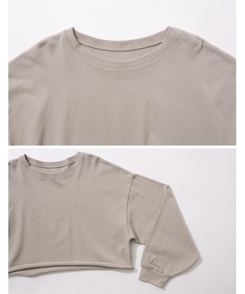 Re:EDIT(リエディ)の「USAコットンショート丈ロンT(Tシャツ/カットソー・レディース・スミクロ/ベージュ/ブルー/ホワイト/グレイッシュベージュ/グレー/ブラウン・MEDIUM/LARGE)」の12枚目の写真