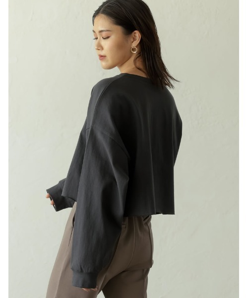 Re:EDIT(リエディ)の「USAコットンショート丈ロンT(Tシャツ/カットソー・レディース・スミクロ/ベージュ/ブルー/ホワイト/グレイッシュベージュ/グレー/ブラウン・MEDIUM/LARGE)」の22枚目の写真