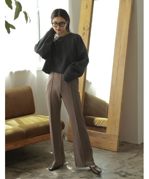 Re:EDIT(リエディ)の「USAコットンショート丈ロンT(Tシャツ/カットソー・レディース・スミクロ/ベージュ/ブルー/ホワイト/グレイッシュベージュ/グレー/ブラウン・MEDIUM/LARGE)」の18枚目の写真