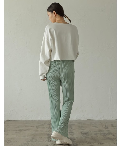 Re:EDIT(リエディ)の「USAコットンショート丈ロンT(Tシャツ/カットソー・レディース・スミクロ/ベージュ/ブルー/ホワイト/グレイッシュベージュ/グレー/ブラウン・MEDIUM/LARGE)」の10枚目の写真