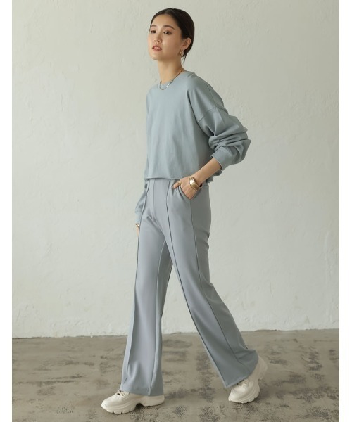 Re:EDIT(リエディ)の「USAコットンショート丈ロンT(Tシャツ/カットソー・レディース・スミクロ/ベージュ/ブルー/ホワイト/グレイッシュベージュ/グレー/ブラウン・MEDIUM/LARGE)」の20枚目の写真