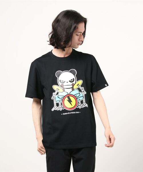 HIPANDA（ハイパンダ）の「HIPANDA ハイパンダ メンズ ドラムス・プリント 半袖Tシャツ（Tシャツ/カットソー・メンズ・ブラック/ホワイト・X-LARGE/XX-LARGE/MEDIUM/SMALL/LARGE）」の13枚目の写真