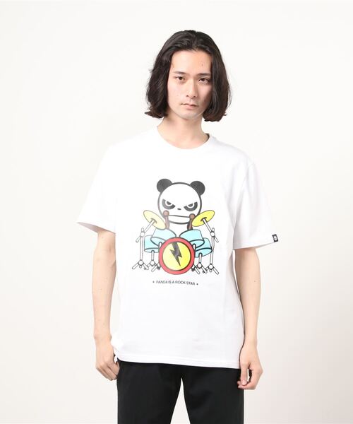 HIPANDA（ハイパンダ）の「HIPANDA ハイパンダ メンズ ドラムス・プリント 半袖Tシャツ（Tシャツ/カットソー・メンズ・ブラック/ホワイト・X-LARGE/XX-LARGE/MEDIUM/SMALL/LARGE）」の14枚目の写真