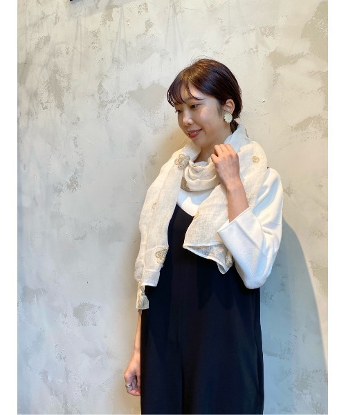 BEARDSLEY（ビアズリー）の「《CITRUS》ストール（ストール/ショール・レディース・ネイビー/ホワイト・FREE）」の10枚目の写真