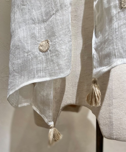 BEARDSLEY（ビアズリー）の「《CITRUS》ストール（ストール/ショール・レディース・ネイビー/ホワイト・FREE）」の9枚目の写真