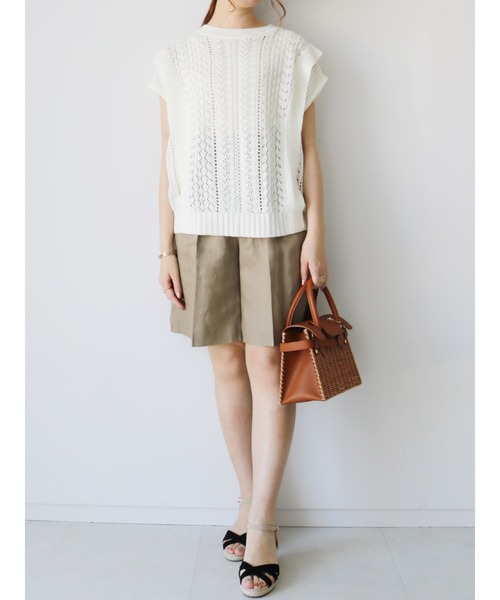 Te chichi CLASSIC（テチチクラシック）の「フレンチリネンショートパンツ（その他パンツ・レディース・ブラウン/カーキ/キナリ・MEDIUM/SMALL）」の21枚目の写真