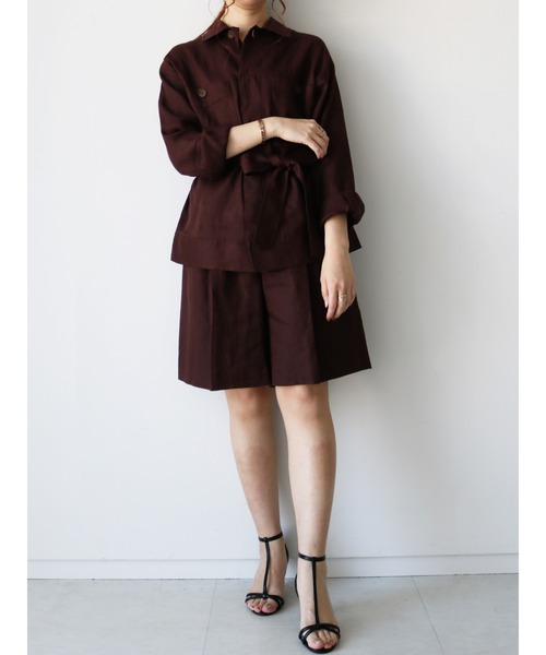 Te chichi CLASSIC（テチチクラシック）の「フレンチリネンショートパンツ（その他パンツ・レディース・ブラウン/カーキ/キナリ・MEDIUM/SMALL）」の22枚目の写真