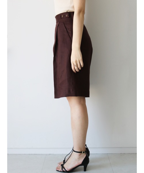 Te chichi CLASSIC（テチチクラシック）の「フレンチリネンショートパンツ（その他パンツ・レディース・ブラウン/カーキ/キナリ・MEDIUM/SMALL）」の6枚目の写真