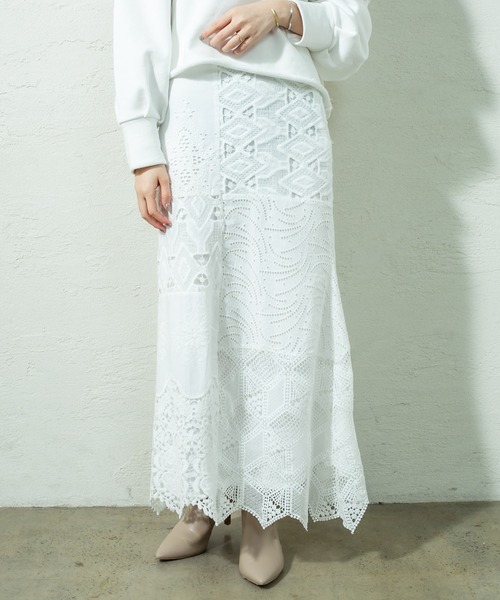 mystic(ミスティック)の「ロングスカート(スカート・レディース・オフホワイト・FREE)」の7枚目の写真