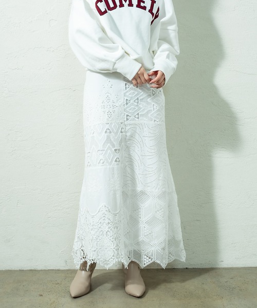 mystic(ミスティック)の「ロングスカート(スカート・レディース・オフホワイト・FREE)」の4枚目の写真