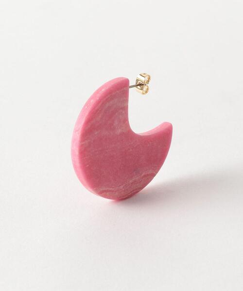 green label relaxing(グリーンレーベルリラクシング)の「CFC マーブル ストーン サークルカット ピアス(ピアス(両耳用)・レディース・オフホワイト/コバルトブルー/ライトピンク・FREE)」の4枚目の写真