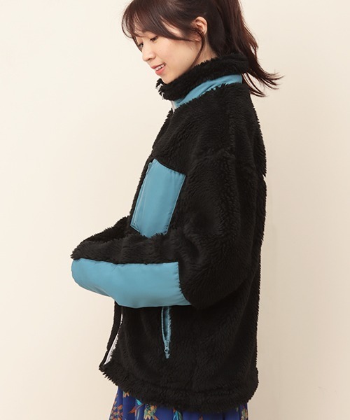 チチカカ（チチカカ）の「【ユニセックス】シャギーボア配色ジャケット（ブルゾン・メンズ・ブラック/オフホワイト・MEDIUM/LARGE）」の10枚目の写真