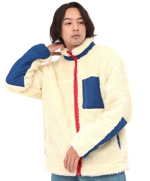 チチカカ（チチカカ）の「【ユニセックス】シャギーボア配色ジャケット（ブルゾン・メンズ・ブラック/オフホワイト・MEDIUM/LARGE）」の11枚目の写真