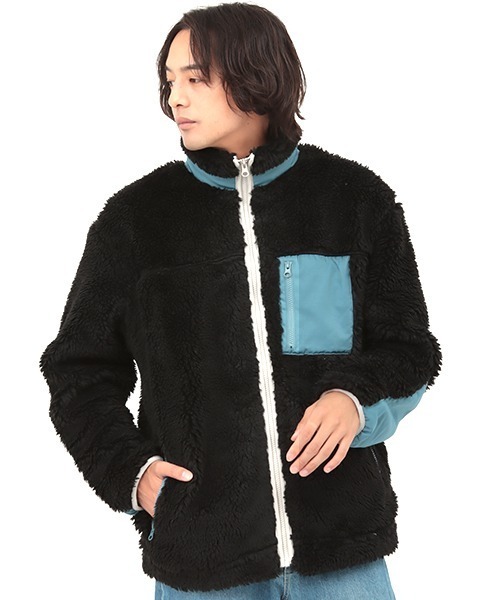 チチカカ（チチカカ）の「【ユニセックス】シャギーボア配色ジャケット（ブルゾン・メンズ・ブラック/オフホワイト・MEDIUM/LARGE）」の12枚目の写真