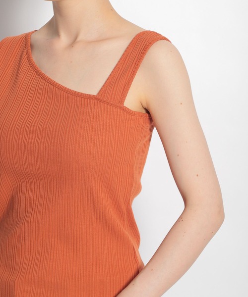 niko and...（ニコアンド）の「カップ付きアシメリブタンクトップ（タンクトップ・レディース・ブラック/ブラウン/アイボリー/ライトグリーン・MEDIUM/SMALL）」の9枚目の写真