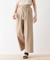 DRESKIP | リネン混ベルトワイドパンツ(その他パンツ)