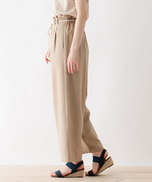 DRESKIP（ドレスキップ）の「◆リネン混ベルトワイドパンツ（その他パンツ・レディース・サンドベージュ/ネイビー/オフホワイト・03/02/04）」の5枚目の写真