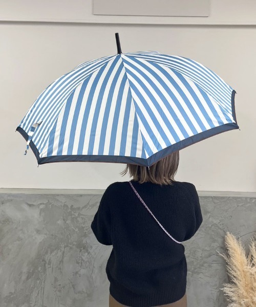 DONOBAN（ドノバン）の「裾配色ストライプ雨傘（長傘・レディース・ブルー系その他/グリーン系その他/ブラック系その他/グレー系その他/イエロー系その他・ONESIZE）」の20枚目の写真