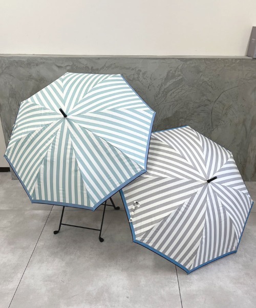 DONOBAN（ドノバン）の「裾配色ストライプ雨傘（長傘・レディース・ブルー系その他/グリーン系その他/ブラック系その他/グレー系その他/イエロー系その他・ONESIZE）」の17枚目の写真