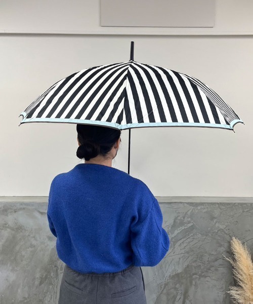 DONOBAN（ドノバン）の「裾配色ストライプ雨傘（長傘・レディース・ブルー系その他/グリーン系その他/ブラック系その他/グレー系その他/イエロー系その他・ONESIZE）」の18枚目の写真