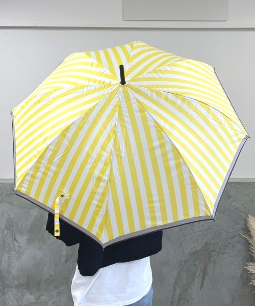 DONOBAN（ドノバン）の「裾配色ストライプ雨傘（長傘・レディース・ブルー系その他/グリーン系その他/ブラック系その他/グレー系その他/イエロー系その他・ONESIZE）」の21枚目の写真