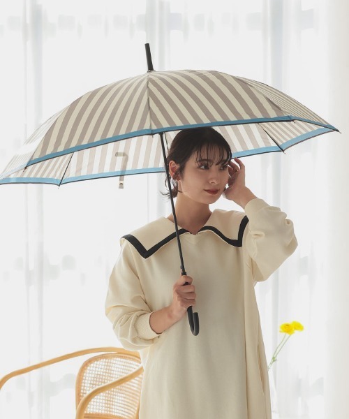 DONOBAN（ドノバン）の「裾配色ストライプ雨傘（長傘・レディース・ブルー系その他/グリーン系その他/ブラック系その他/グレー系その他/イエロー系その他・ONESIZE）」の10枚目の写真