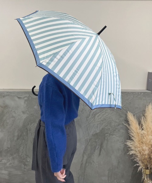 DONOBAN（ドノバン）の「裾配色ストライプ雨傘（長傘・レディース・ブルー系その他/グリーン系その他/ブラック系その他/グレー系その他/イエロー系その他・ONESIZE）」の15枚目の写真