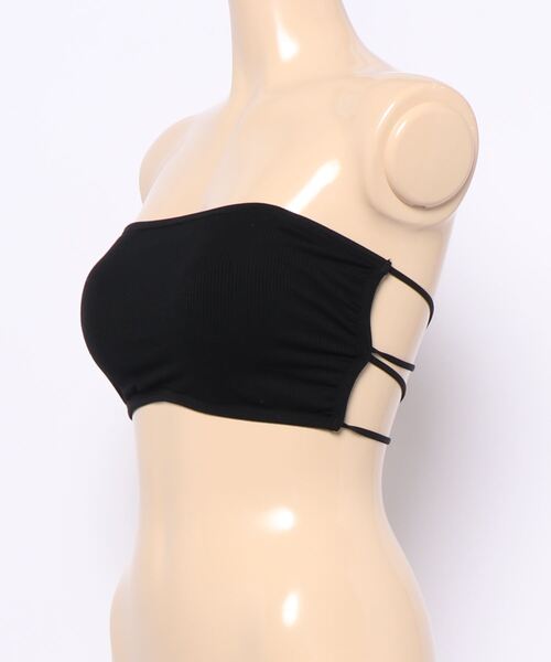 RASVOA（ラスボア）の「バッククロスチューブトップ/ブラットップ（チューブトップ・レディース・ブラック/オフホワイト・FREE）」の3枚目の写真
