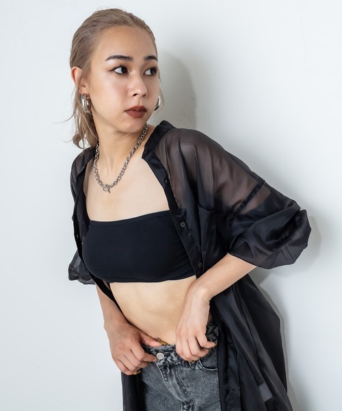 RASVOA（ラスボア）の「バッククロスチューブトップ/ブラットップ（チューブトップ・レディース・ブラック/オフホワイト・FREE）」の18枚目の写真