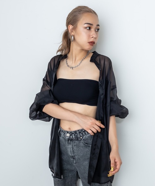 RASVOA（ラスボア）の「バッククロスチューブトップ/ブラットップ（チューブトップ・レディース・ブラック/オフホワイト・FREE）」の17枚目の写真