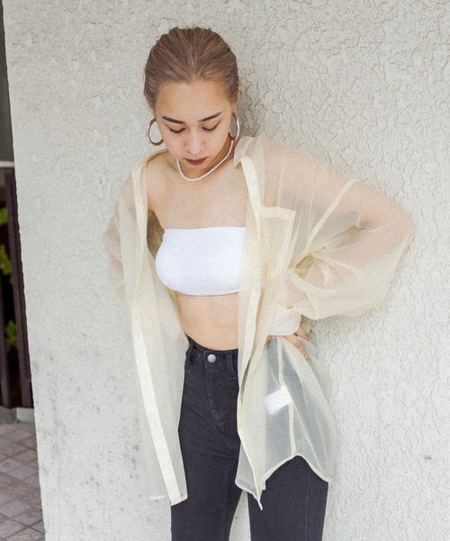 RASVOA（ラスボア）の「バッククロスチューブトップ/ブラットップ（チューブトップ・レディース・ブラック/オフホワイト・FREE）」の14枚目の写真