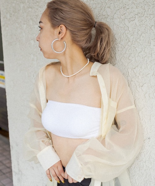 RASVOA（ラスボア）の「バッククロスチューブトップ/ブラットップ（チューブトップ・レディース・ブラック/オフホワイト・FREE）」の13枚目の写真