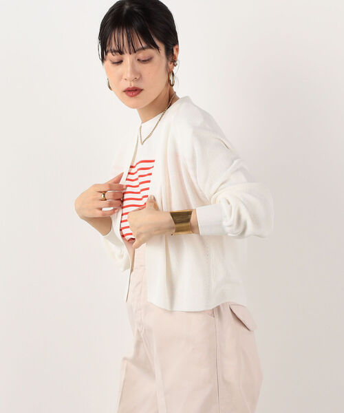 NOLLEY’S(ノーリーズ)の「14G片畦はおり(カーディガン/ボレロ・レディース・オフホワイト/ブラック/ベージュ・38)」の12枚目の写真