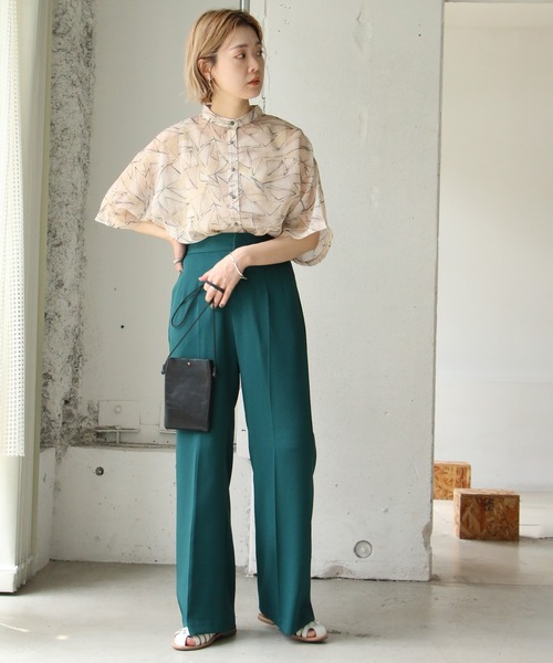 notch.（ノッチ）の「トライアングル柄シフォンシャツ（シャツ/ブラウス・レディース・グリーン/イエロー/チャコールグレー・M）」の6枚目の写真
