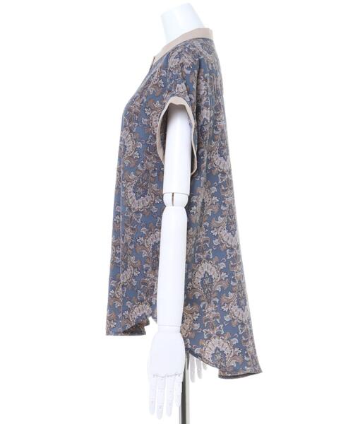 MLI'A（エムリア）の「配色ダマスク柄フレンチシャツ（シャツ/ブラウス・レディース・ブラック/オフホワイト/ブルー・M）」の6枚目の写真