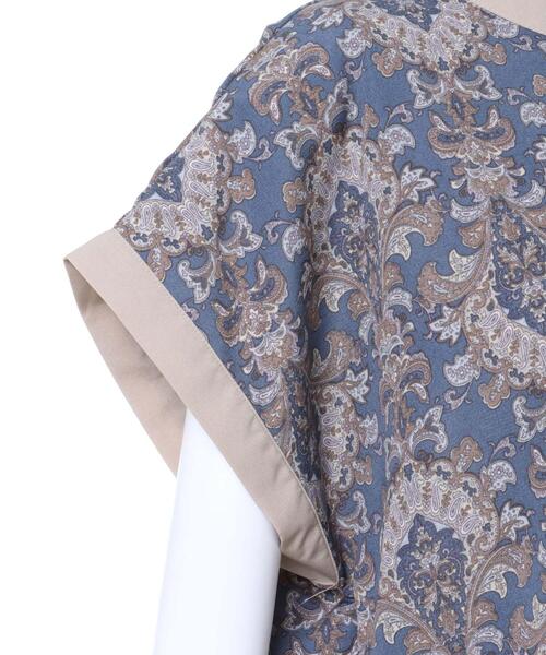 MLI'A（エムリア）の「配色ダマスク柄フレンチシャツ（シャツ/ブラウス・レディース・ブラック/オフホワイト/ブルー・M）」の8枚目の写真
