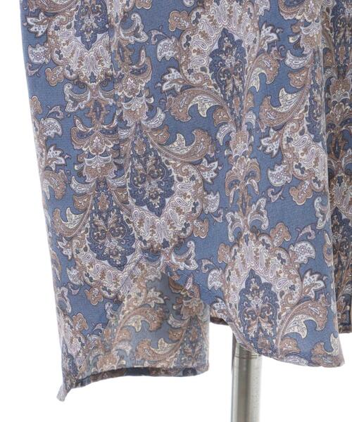 MLI'A（エムリア）の「配色ダマスク柄フレンチシャツ（シャツ/ブラウス・レディース・ブラック/オフホワイト/ブルー・M）」の9枚目の写真