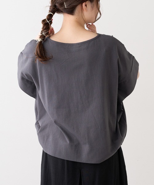 PUAL CE CIN（ピュアルセシン）の「カットワークレースつけ衿プルオーバー（Tシャツ/カットソー・レディース・オフホワイト/チャコールグレー/ナチュラル・FREE）」の10枚目の写真