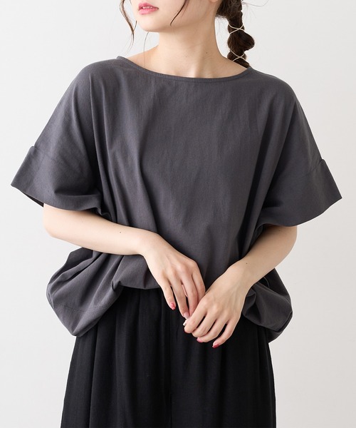 PUAL CE CIN（ピュアルセシン）の「カットワークレースつけ衿プルオーバー（Tシャツ/カットソー・レディース・オフホワイト/チャコールグレー/ナチュラル・FREE）」の8枚目の写真