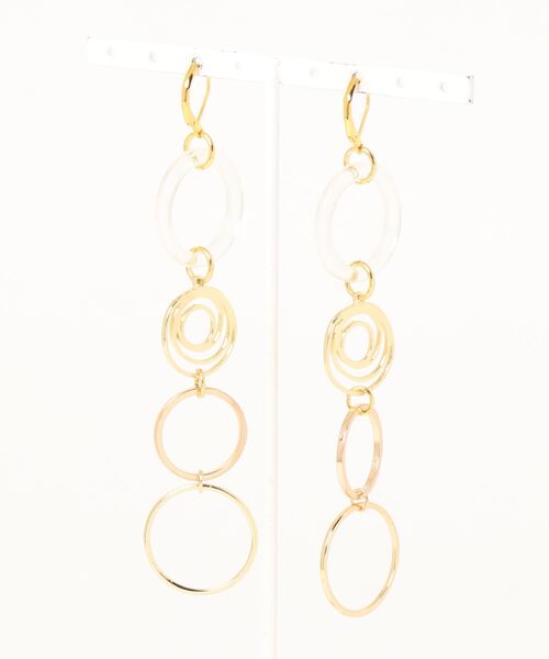 tone（トーン）の「【Astyle】クリアゴールドサークルピアス(MA)（ピアス（両耳用）・レディース・ゴールド・FREE）」の3枚目の写真