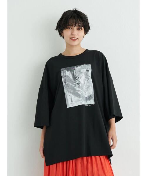 Editt by YECCA VECCA(エディットバイイェッカヴェッカ)の「グラフィティアートスリットBIG Tee *(Tシャツ/カットソー・レディース・オフホワイト/ブラック・FREE)」の14枚目の写真