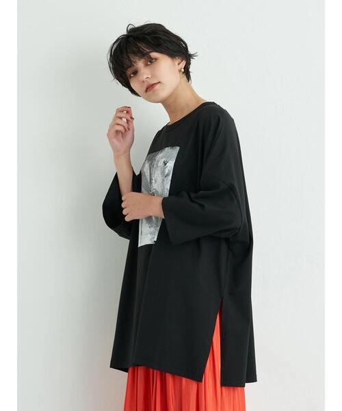 Editt by YECCA VECCA(エディットバイイェッカヴェッカ)の「グラフィティアートスリットBIG Tee *(Tシャツ/カットソー・レディース・オフホワイト/ブラック・FREE)」の15枚目の写真