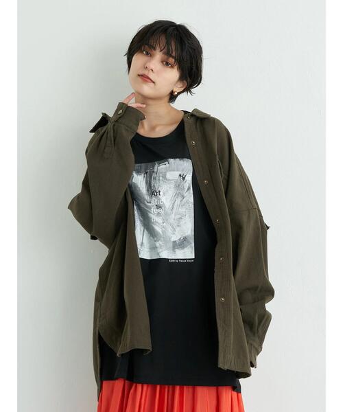 Editt by YECCA VECCA(エディットバイイェッカヴェッカ)の「グラフィティアートスリットBIG Tee *(Tシャツ/カットソー・レディース・オフホワイト/ブラック・FREE)」の18枚目の写真