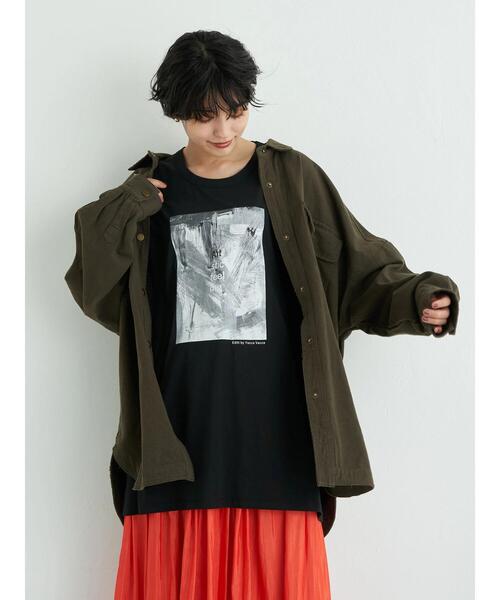Editt by YECCA VECCA(エディットバイイェッカヴェッカ)の「グラフィティアートスリットBIG Tee *(Tシャツ/カットソー・レディース・オフホワイト/ブラック・FREE)」の19枚目の写真