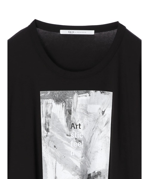 Editt by YECCA VECCA(エディットバイイェッカヴェッカ)の「グラフィティアートスリットBIG Tee *(Tシャツ/カットソー・レディース・オフホワイト/ブラック・FREE)」の5枚目の写真