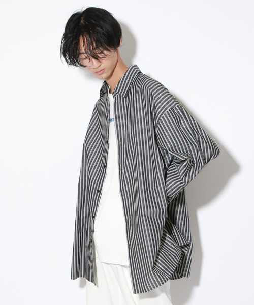 PBLIM（ページボーイリム）の「【PAGEBOYLIM】ストライプシャツ（シャツ/ブラウス・レディース・ブラック系その他/サックスブルー系・MEDIUM/LARGE）」の12枚目の写真