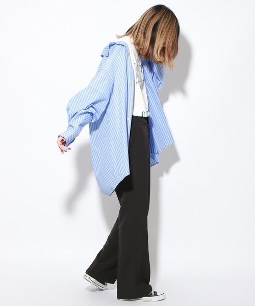 PBLIM（ページボーイリム）の「【PAGEBOYLIM】ストライプシャツ（シャツ/ブラウス・レディース・ブラック系その他/サックスブルー系・MEDIUM/LARGE）」の7枚目の写真