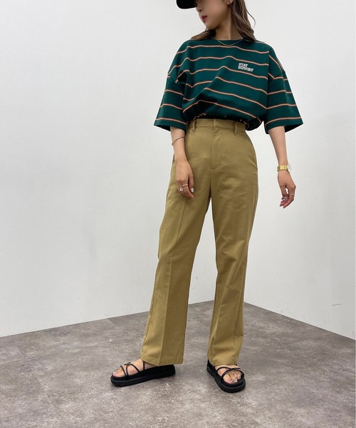 apres jour mignon（アプレジュールミニョン）の「マルチボーダーＴシャツ【ZOZOTOWN限定アイテム】（Tシャツ/カットソー・レディース・ブラック系その他/ボルドー/グリーン系その他・フリー/X-LARGE）」の11枚目の写真